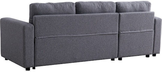 Kamore Colțar Canapea Pat cu Unghi Reversibil și Spațiu de Depozitare Gri 223x146x85cm