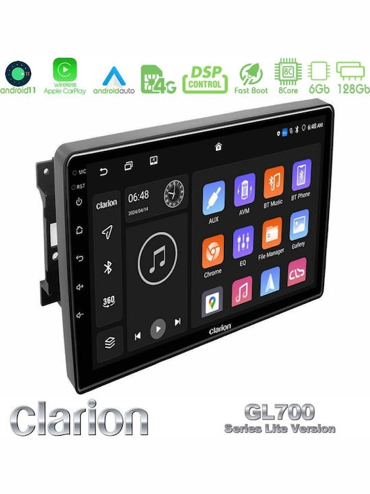 Clarion Car Audio System for Jeep Commander / Compass / Grand Cherokee / Patriot Dodge Caliber Chrysler 300C / PT Cruiser 2022-2023 (Bluetooth/USB/WiFi/GPS/Apple-Carplay/Android-Auto) with Touch Screen 10"