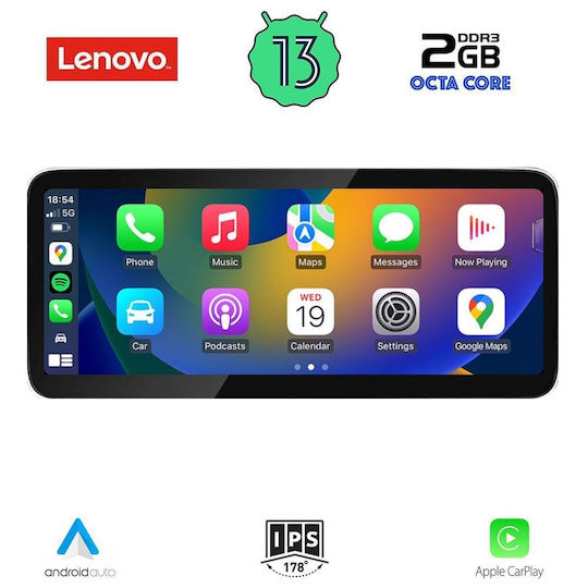 Lenovo Автомобилна Аудио Система (Блутут/USB/WiFi/GPS/Apple-Carplay/Android-Auto) с Тъчскрийн 10.33"