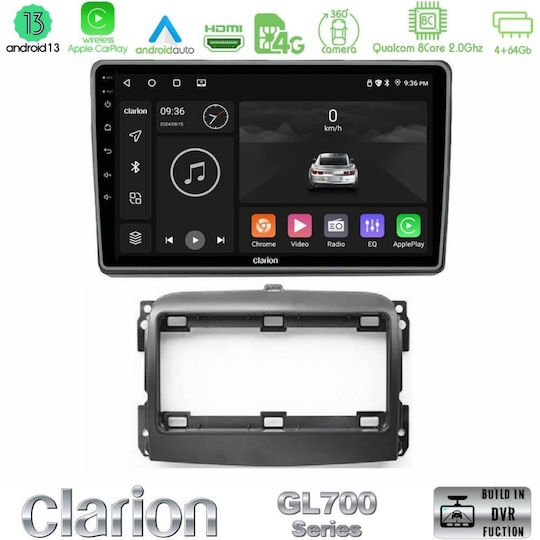 Clarion Ηχοσύστημα Αυτοκινήτου για Fiat 500L 6125 (Bluetooth/USB/WiFi/GPS/Apple-Carplay/Android-Auto) με Οθόνη Αφής 10"