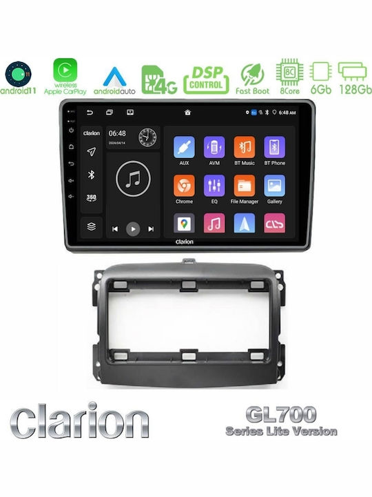 Clarion Ηχοσύστημα Αυτοκινήτου για Fiat 500L 2012 (Bluetooth/USB/WiFi/GPS/Apple-Carplay/Android-Auto) με Οθόνη Αφής 10"