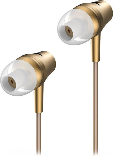 Hs-m360 Genius Handsfree Earphones No Volume Control On Cable Gold 3.5mm Earphone Jack