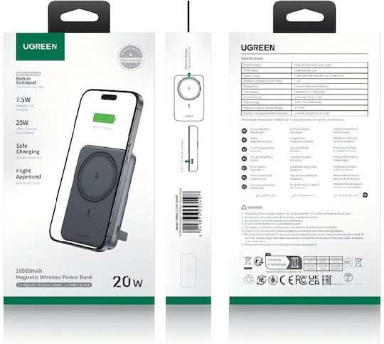 Ugreen PB562 MagSafe Power Bank 10000mAh 20W with USB-C Port Power Delivery Black