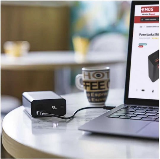 Emos B0560B Power Bank 20000mAh 65W με Θύρα USB-A και Θύρα USB-C Power Delivery Μαύρο