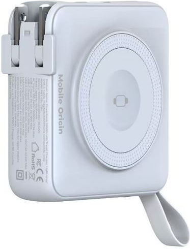 Mobile Origin PBT-03L-WHT MagSafe Power Bank 10000mAh 20W με Θύρα USB-A και Θύρα USB-C Power Delivery Λευκό