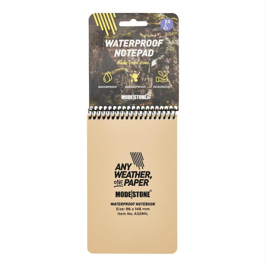 Modestone Notebook with Dots and Pen Holder Beige