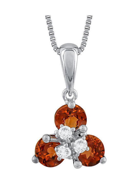 Halskette Granat Diamanten Brillant Weißgold K18 Kl036491