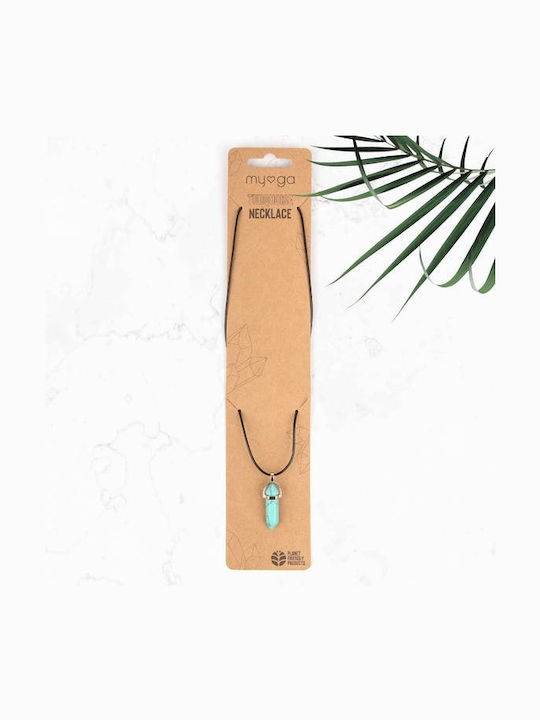 Myga Crystal Pendant Necklace Turquoise