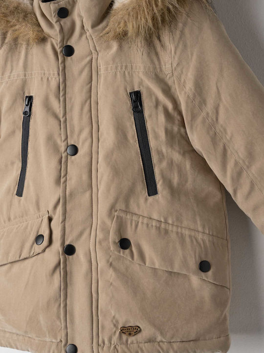 Kids Parka Short with Hood Brown