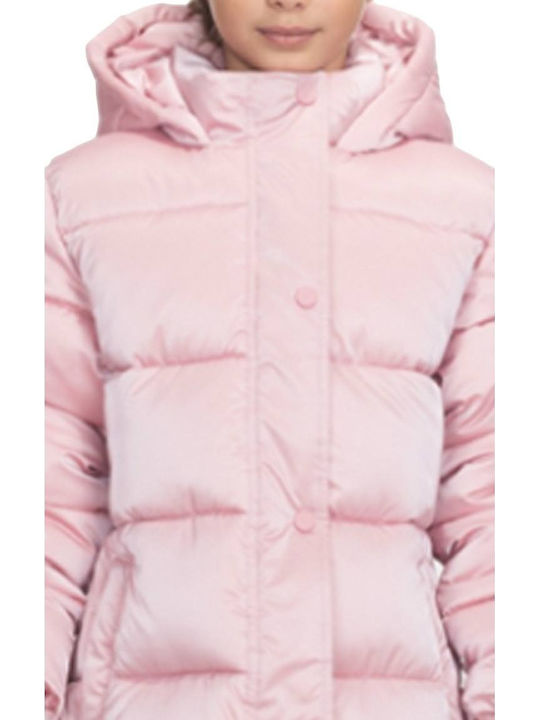 Kinder Freizeitjacke Lang mit Kapuze Pink