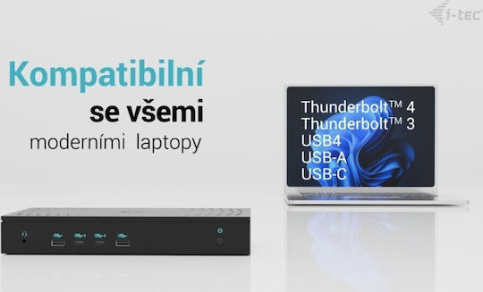 i-tec USB-C Докинг станция с DisplayPort 4K PD Ethernet Черен (CA5MONITORDOCKPD)
