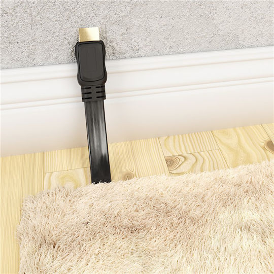 Goobay HDMI 2.1 Ultra High Speed 48Gbps 4K 120Hz HDR VRR Flat Cable HDMI male - HDMI male 1.5m Μαύρο