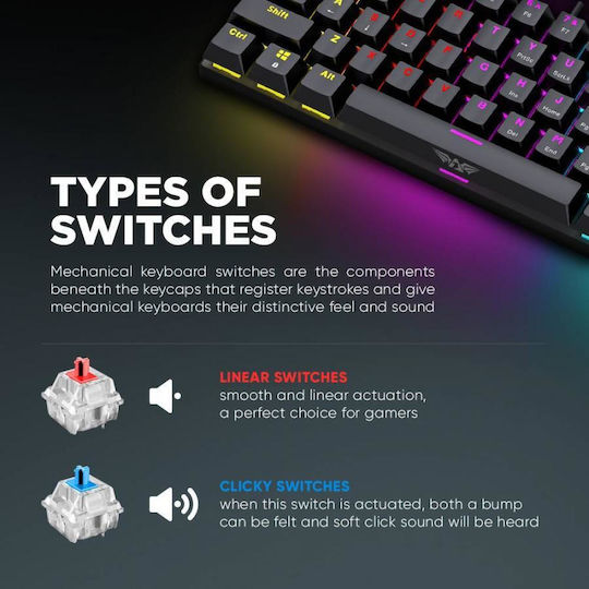 Armaggeddon MKA-1C Core Gaming Mechanische Tastatur 60% mit Benutzerdefiniert Blau Schaltern und RGB-Beleuchtung (Englisch US) Weiß