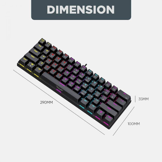 Armaggeddon MKA-1C Core Gaming Mechanische Tastatur 60% mit Benutzerdefiniert Blau Schaltern und RGB-Beleuchtung (Englisch US) Weiß