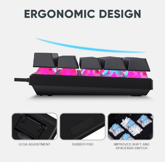 Armaggeddon MKA-1C Core Gaming Μηχανικό Πληκτρολόγιο με Custom Red διακόπτες και Φωτιζόμενα πλήκτρα (Αγγλικό US)