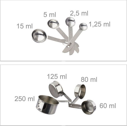 Relaxdays Stainless Steel Mixing Bowl Capacity 3.6lt 18pcs