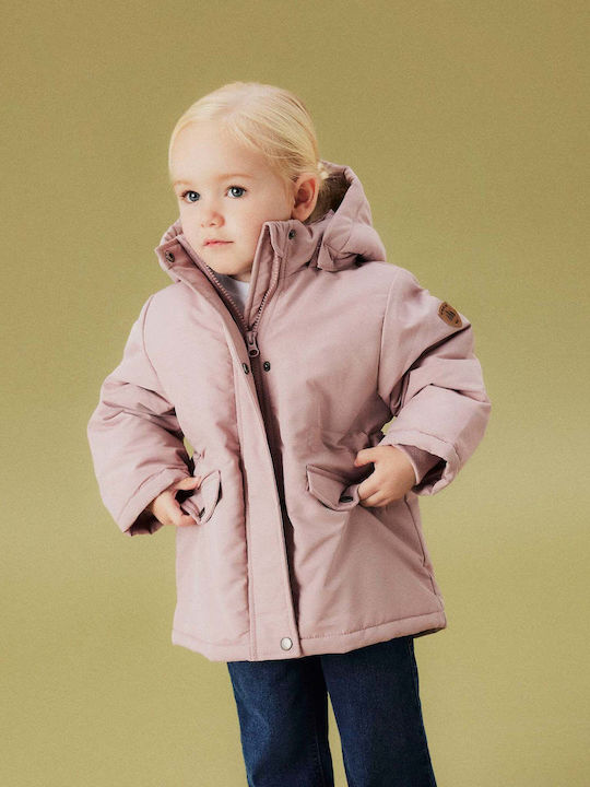 Kids Parka Long Hooded Pink
