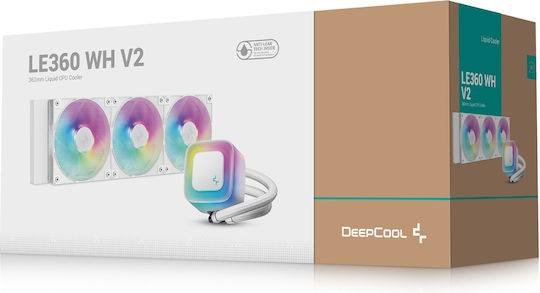 Deepcool LE360 WH v2 AIO CPU Liquid Cooling With 3 120mm Fans And ARGB Lighting White