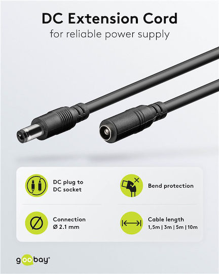 Goobay DC - DC Cable 3m Μαύρο 71399