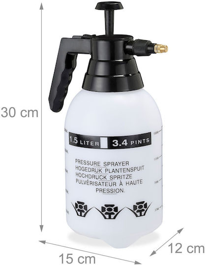 Relaxdays Pulverizator cu Capacitate 1.5lt în culoarea Alb