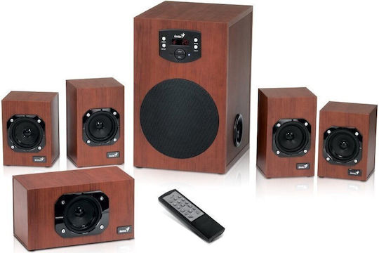 Genius SW-HF5.1 4600 V2 Ηχεία Υπολογιστή 5.1 με Ισχύ 120W Καφέ