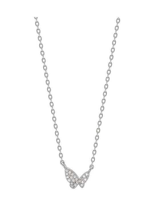 Kiriakos Gofas Charm mit Design Schmetterling aus Silber mit Zirkon