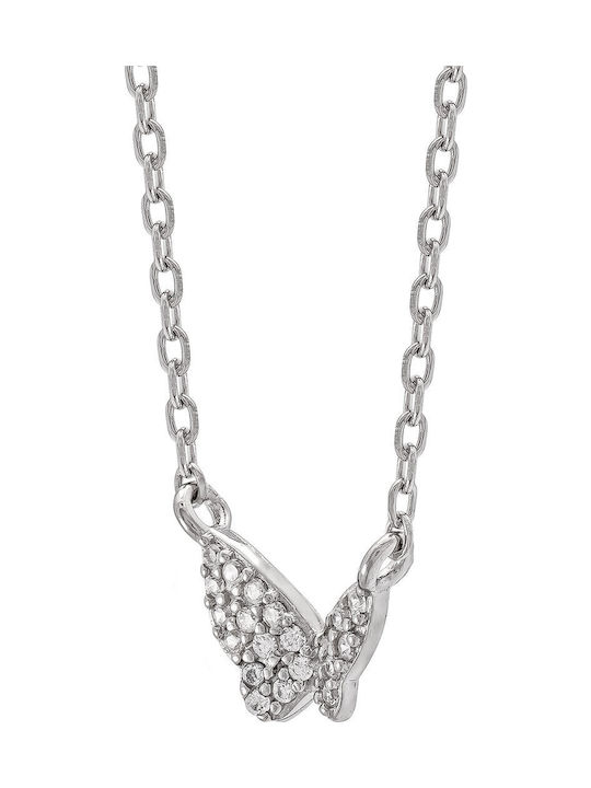 Kiriakos Gofas Charm mit Design Schmetterling aus Silber mit Zirkon