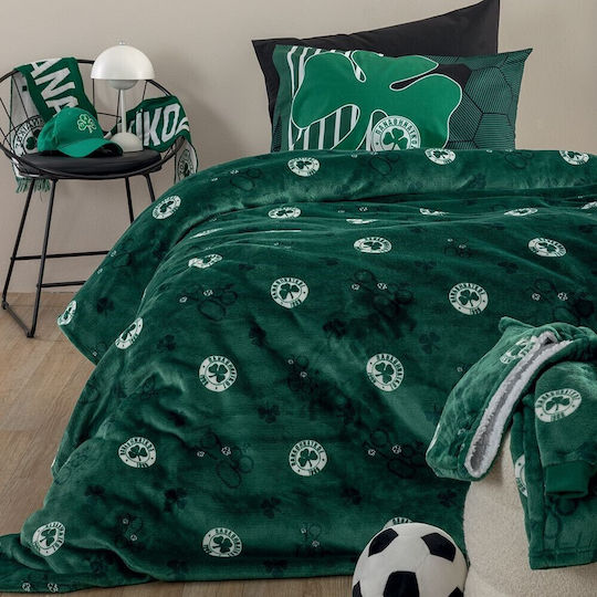 Palamaiki Pătură Panathinaikos Verde 220x160cm
