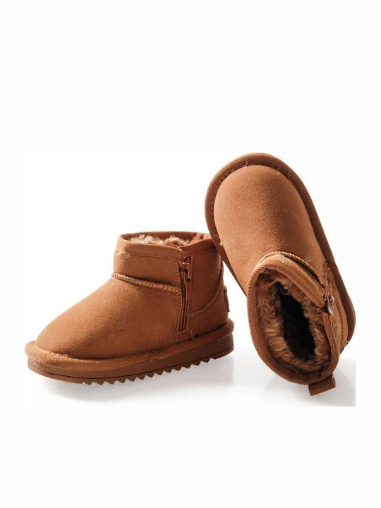 Suede Kinderstiefeletten Tabac Braun