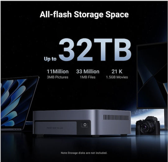 Ugreen DXP480T Plus NAS Tower με 4 θέσεις για SSD