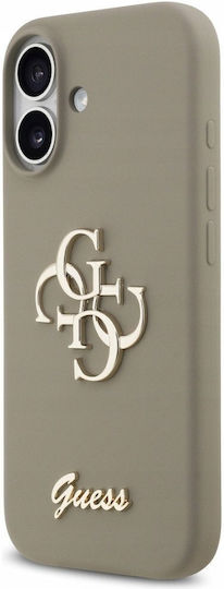 Guess Silicone Big 4g Script Umschlag Rückseite Silikon Braun (iPhone 17)