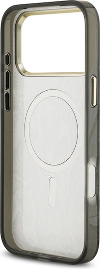 Guess Python Pattern Umschlag Rückseite Silikon Schwarz (iPhone 17 Pro Max)