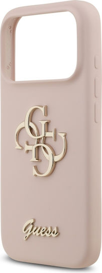 Guess Silicone Big 4g Script Umschlag Rückseite Silikon Rosa (iPhone 17 Pro)