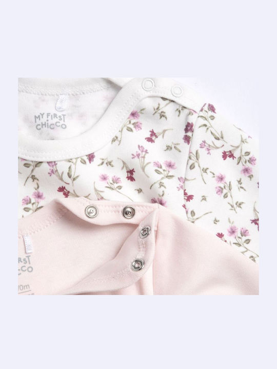 Chicco Short-Sleeved Pink, White 2pcs