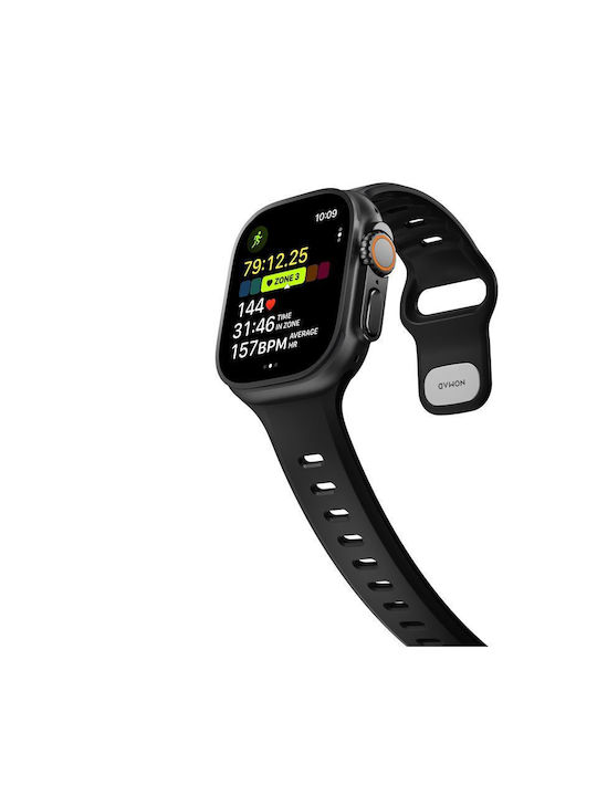 Nomad Λουράκι Σιλικόνης με Pin Μαύρο (Apple Watch 44/45/46mm/Ultra 49mm)