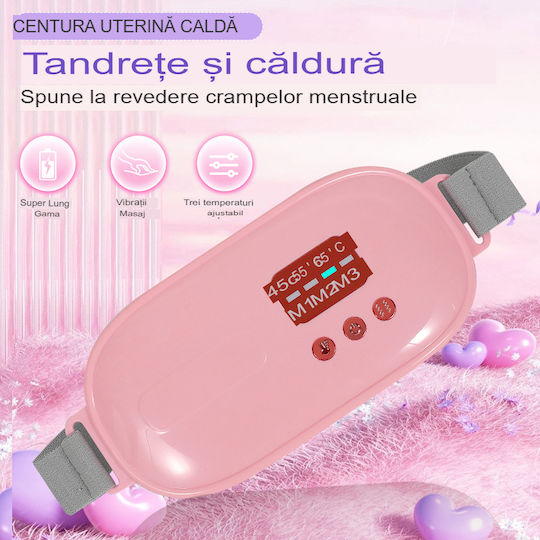 Arvada Relief Ng01 Dispozitiv de Masaj cu Încălzire Lombară pentru Ameliorarea Durerilor Menstruale 3 Niveluri de Încălzire și Vibrație Abdomen Spate Inferior Portabil cu Baterie Roz