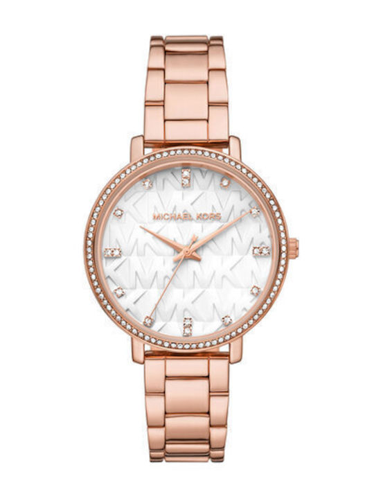 Michael Kors Watch Γυναικείο Ρολόι 38mm Μπαταρίας με Ροζ Μεταλλικό Μπρασελέ