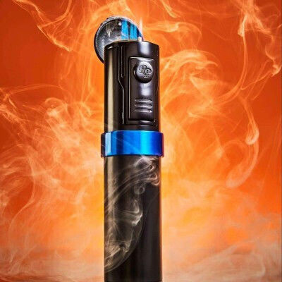 Rocky Patel Diplomat II Feuerzeuge 5xJet Schwarz-Blau Punch