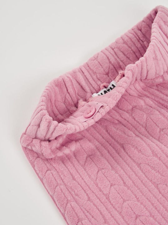 Pantalon Larg din Material Textil pentru Copii Pink
