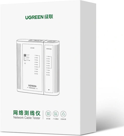 Rj45 Rj14 Rj12 Rj9 Тестер За Кабели Ugreen Nw167 10950 Черен