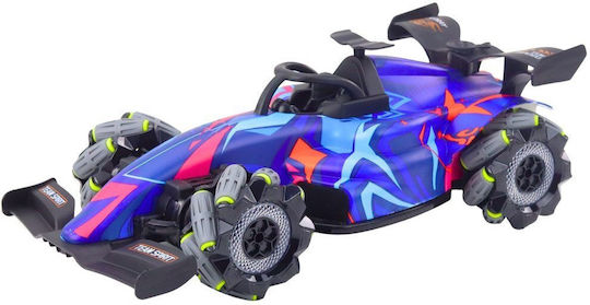 Rc Remote Control Racing Car 1:10 Lights Sounds Steam Blue Lean Toys