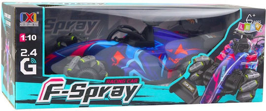 Rc Remote Control Racing Car 1:10 Lights Sounds Steam Blue Lean Toys