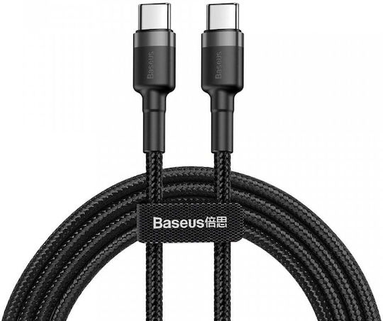 Type C Cable Baseus Pd Pd2.0 60w 20v 3a Qc3.0 2m Black + Gray