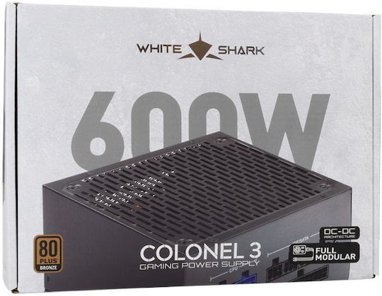 White Shark Colonel 3 600W White Computer Power Supply Full Modular 80 Plus Bronze