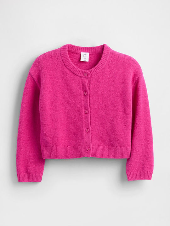 Kids Cardigan Cotton Bright Fuchsia