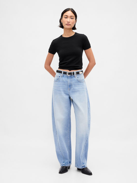 Γυναικείο Crop Πουλόβερ Βαμβακερό Black