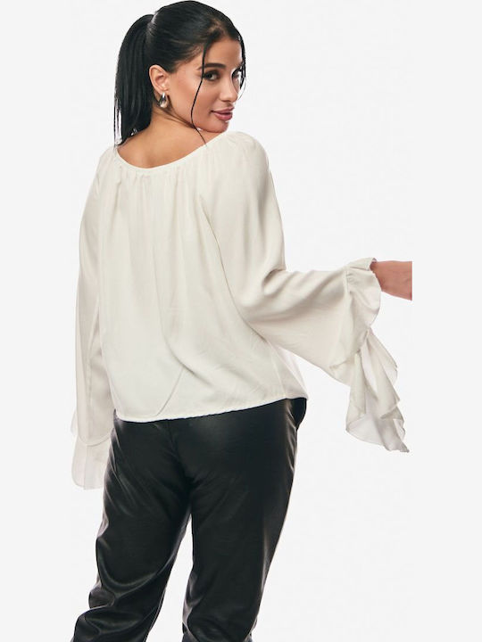 Γυναικεία Μπλούζα Off-Shoulder Εκρού