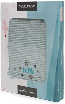Naf Naf Blanket Cot Waffle Blue
