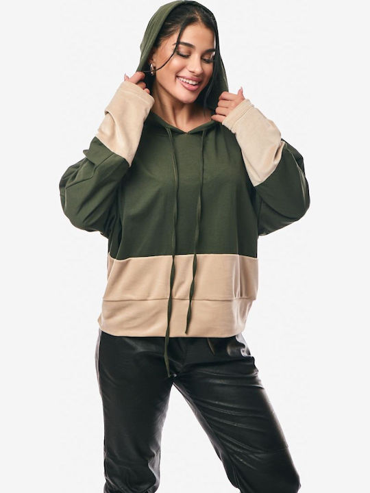 Women's Blouse Leather with Hood Khaki