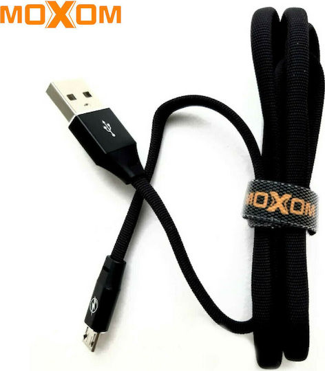 Moxom Flat USB-A to Lightning Cable Μαύρο 1m 6452